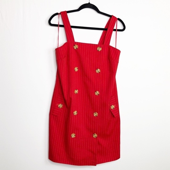 C/MEO collective Red pinstripe pinafore double breasted dressed - Picture 10 of 10